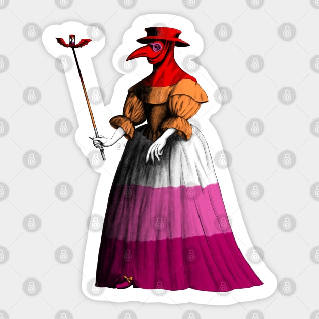 Lesbian lady plague doctor Sticker by AlexTal